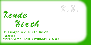 kende wirth business card